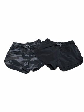 Athleta Girl All Play 3" Shorts Bundle- Set of 2 | Black/Camo | Size S/7